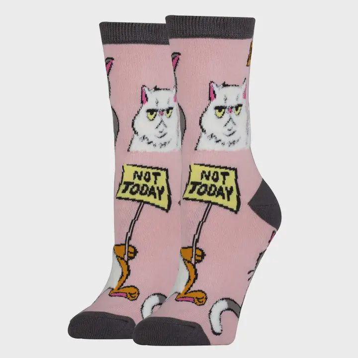 Not Today | Women's Cotton Crew Funny Socks