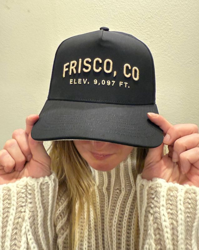 Unisex Frisco, CO Elev. 9097 FT Performance Cap, Black