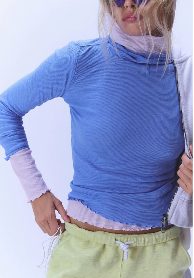 Breathe Easy Layer, Riviera Blue, Color: Riviera Blue, Size: XS