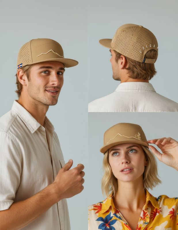 Unisex Colorado Mountain Bike Performance Cap, Tan