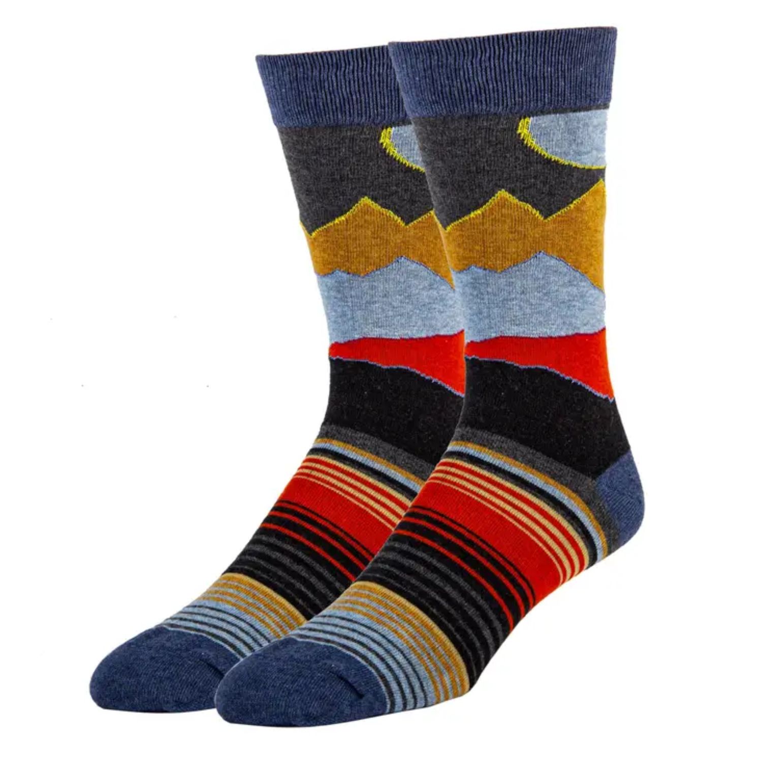 Midnight Sky's | Men's Premium Cotton Crew Socks, Color: Multi, Size: O/S