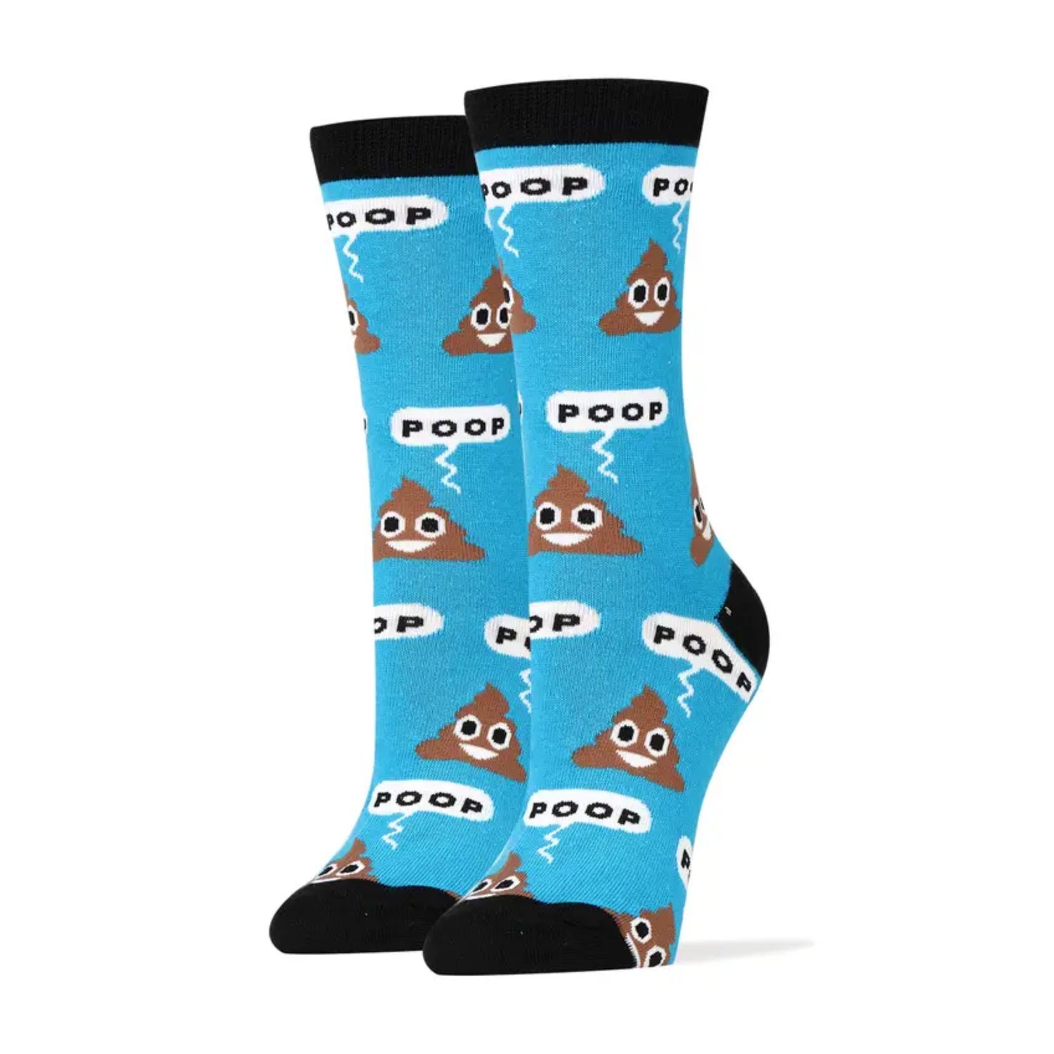Poop! | Women's Cotton Crew Funny Socks, Color: Multi, Size: O/S