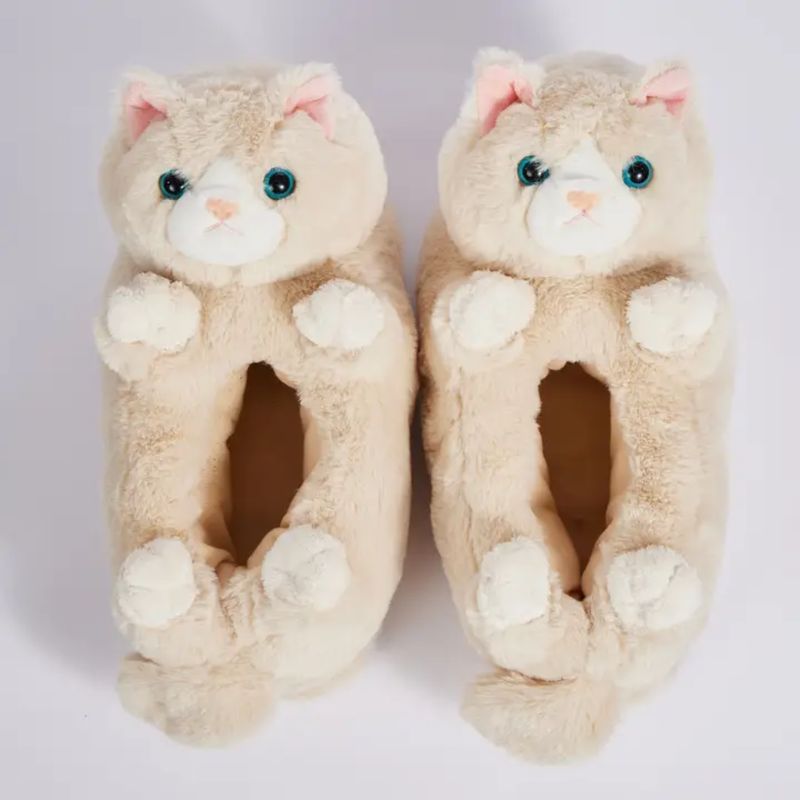 Molly the Kitty | Kid's Funny Animal Plush Non-Slip Slippers