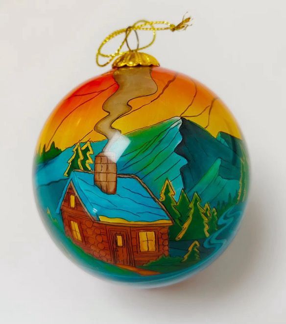 Colisco Cabin Hand Painted Glass Ornament, 80 cm