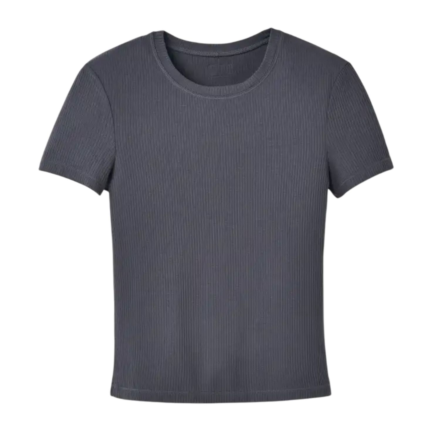 UGG Women Miriam Baby Rib TEE, Thundercloud, Color: Thundercloud, Size: Small