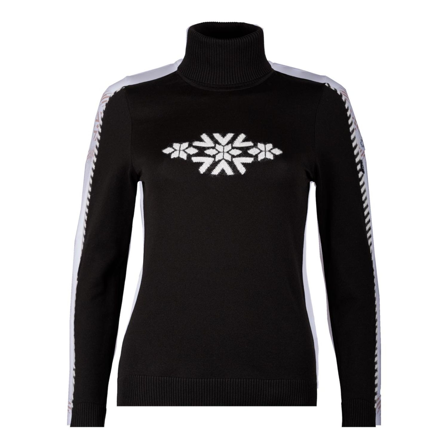 Engadina Lady Turtleneck Sweater, Color: Black/ White, Size: XS
