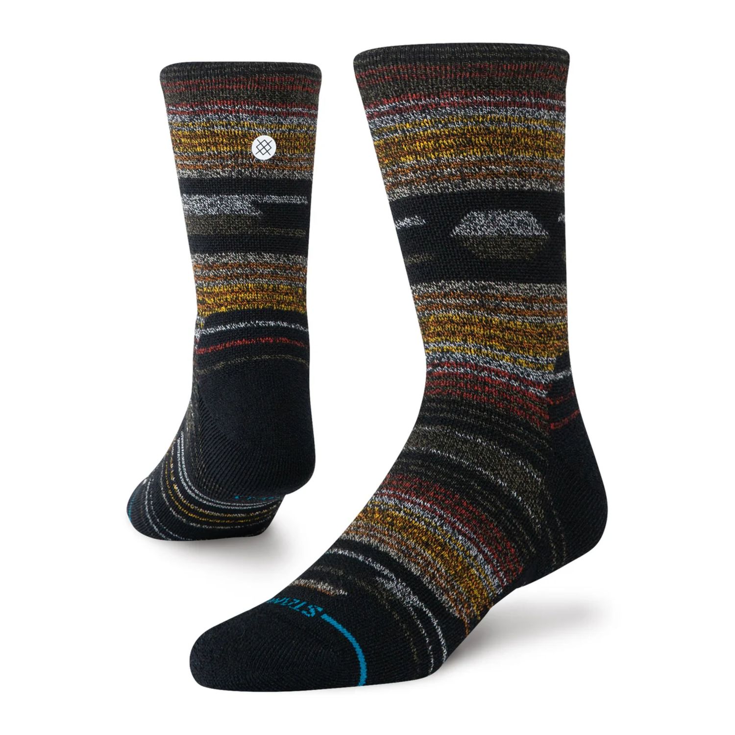 Stance Fork in the Road Mid  Crew Socks, Color: Black, Size: L