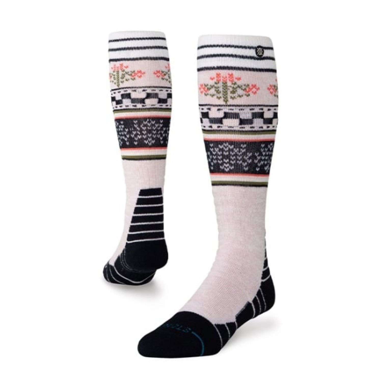 Stance Winter Bloom Mid Crew Socks, Color: Lilac, Size: S