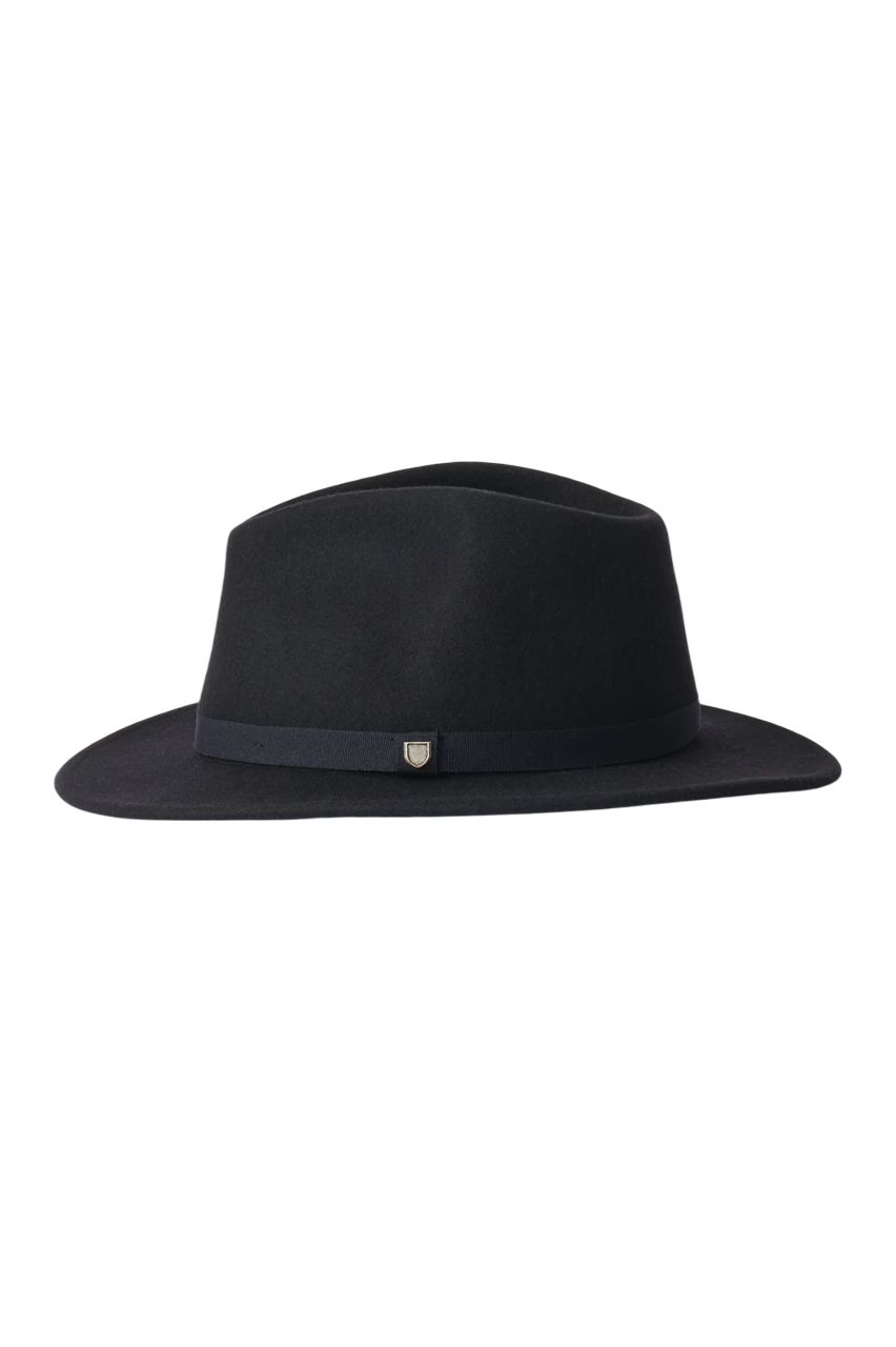 Messer Packable Fedora Hat, Color: Black/Black, Size: S