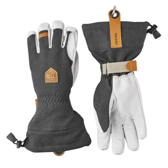Army Leather Patrol Gauntlet Snow Gloves, Color: Charcoal, Size: 8