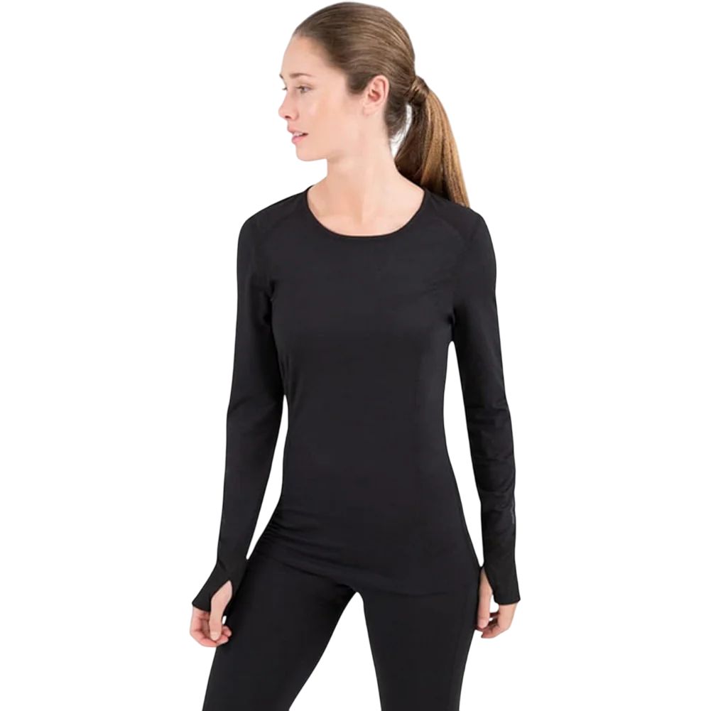 Women's 2.0 Cloud Nine Crew Base Layer Top, Color: Black, Size: XS
