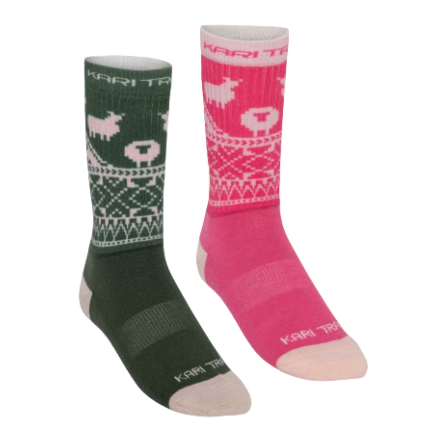 Kari Traa 2 Pack Puffin Socks, Color: Pink, Size: 36-37