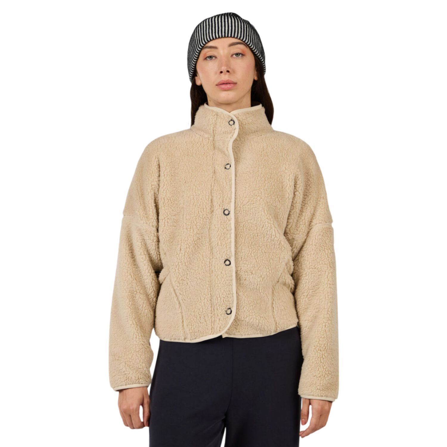 Women's AllTrack Snap Sherpa Jacket, Color: Fog, Size: S