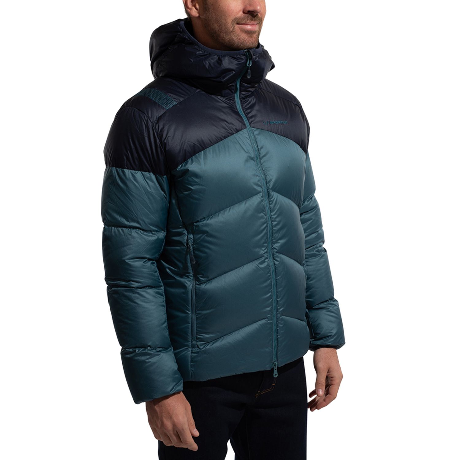 Nature Down Men&#39;s Jacket, Color: Hurricane/Deep Sea, Size: M