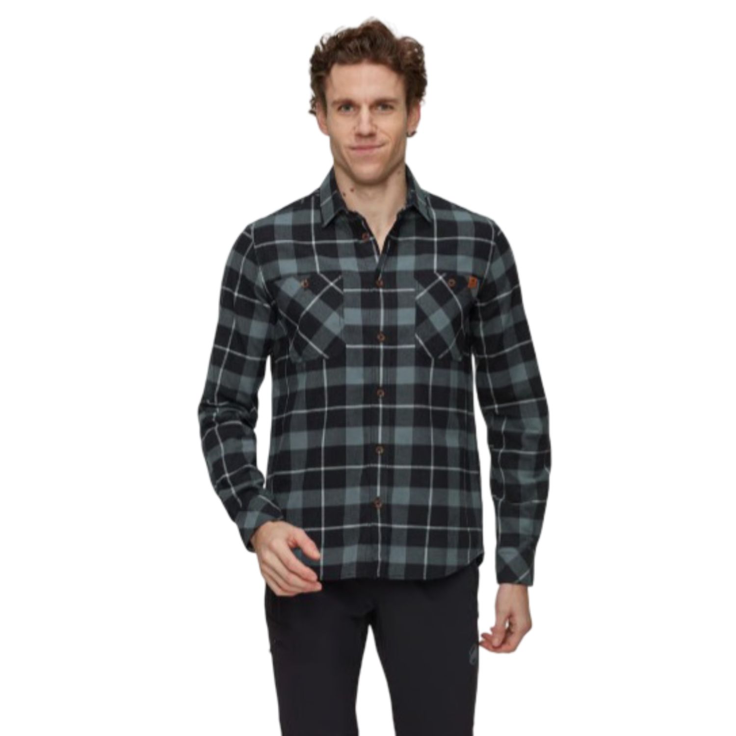 Alvra Longsleeve Shirt Men, Color: Black-Strata, Size: M