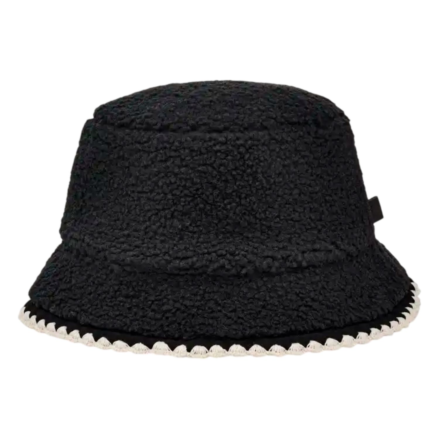 Women's UGGfluff Scalloped Hat, Color: Black, Size: S/M