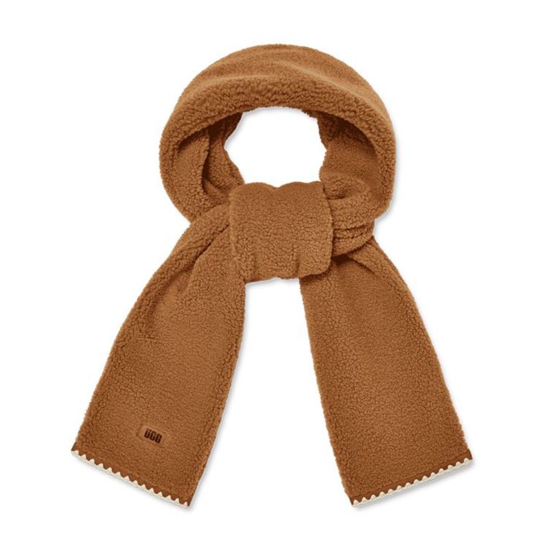 Women's UGGfluff  Scalloped Scarf, Chestnut