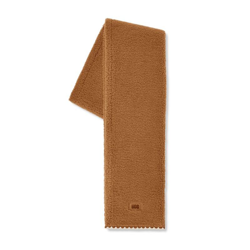 Women's UGGfluff  Scalloped Scarf, Chestnut