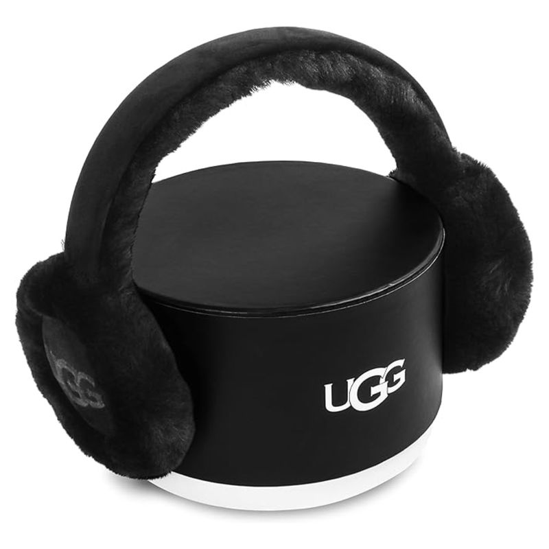 UGG Women's Embroidery Logo Earmuff, Black