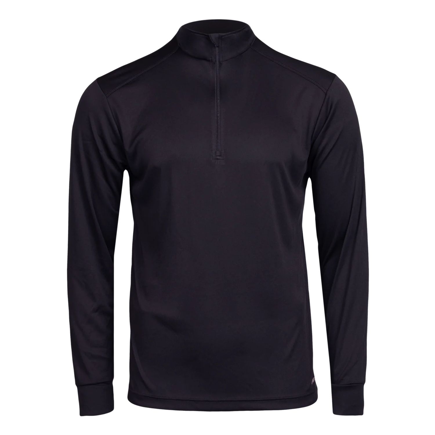 Men's Peach Skins Solid Zip-T Base Layer Top, Color: Black, Size: M
