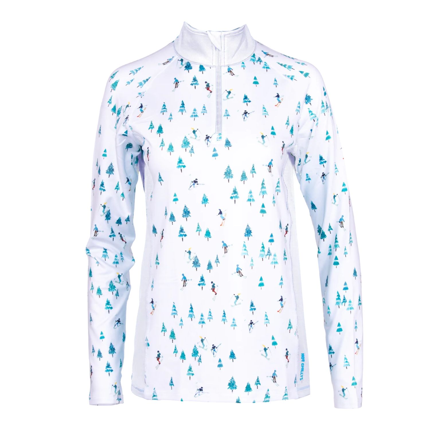 Hot Chillys Women's Micro-Elite Chamois Zip Top, Color: Downhill Ski, Size: XS