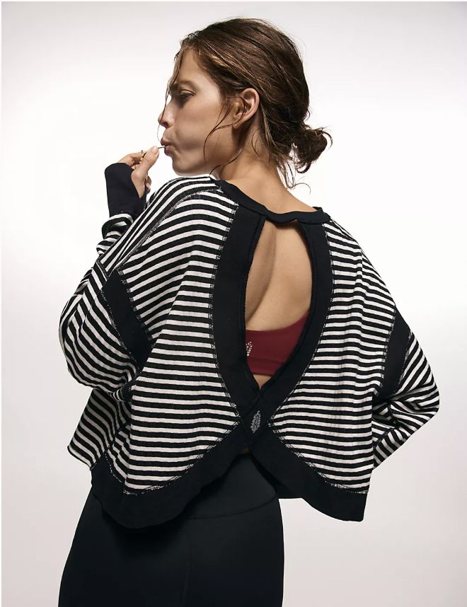 My Time Textured Layer, Color: Black White Combo, Size: S