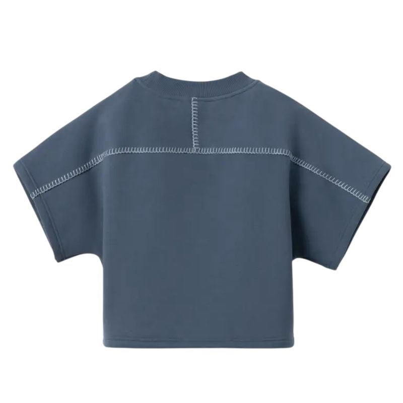 Women's Classic Short Sleeve Crewneck Sweatshirt, Dusty Blue