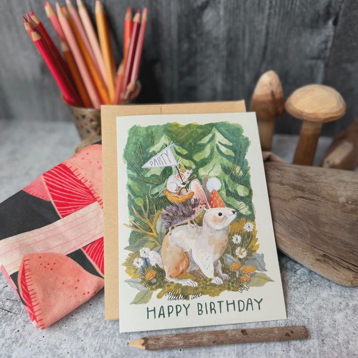 Rabbit Celebration Birthday Card, Color: Multi, Size: O/S