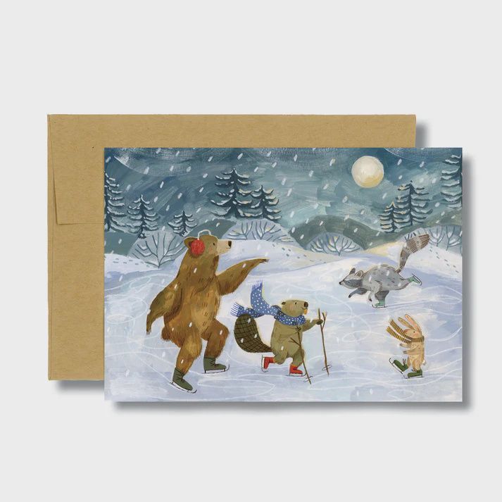 Winter Ice Skating Christmas Card