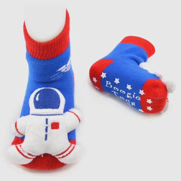 Baby Astronaut Boogie Toes - Baby Rattle Socks, Color: Multi, Size: 0 - 1 Y