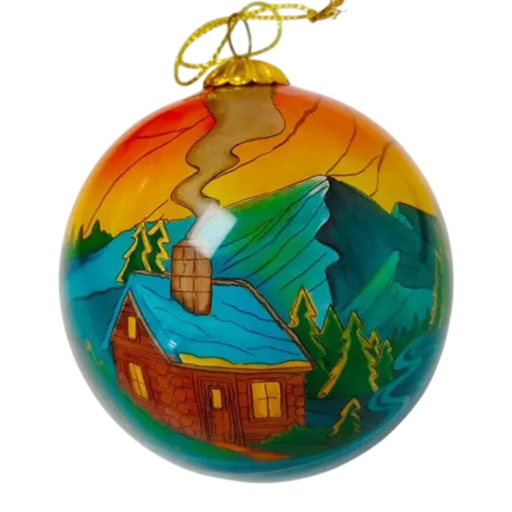 Colisco Cabin Hand Painted Glass Ornament, 80 cm