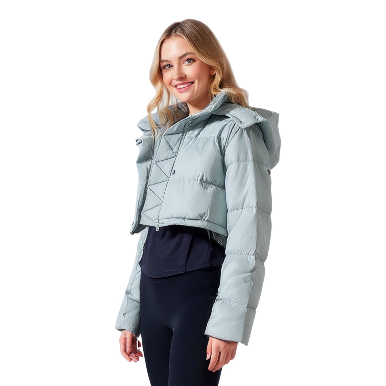 Colisco Cropped down jacket, Fog, Color: Fog, Size: 4