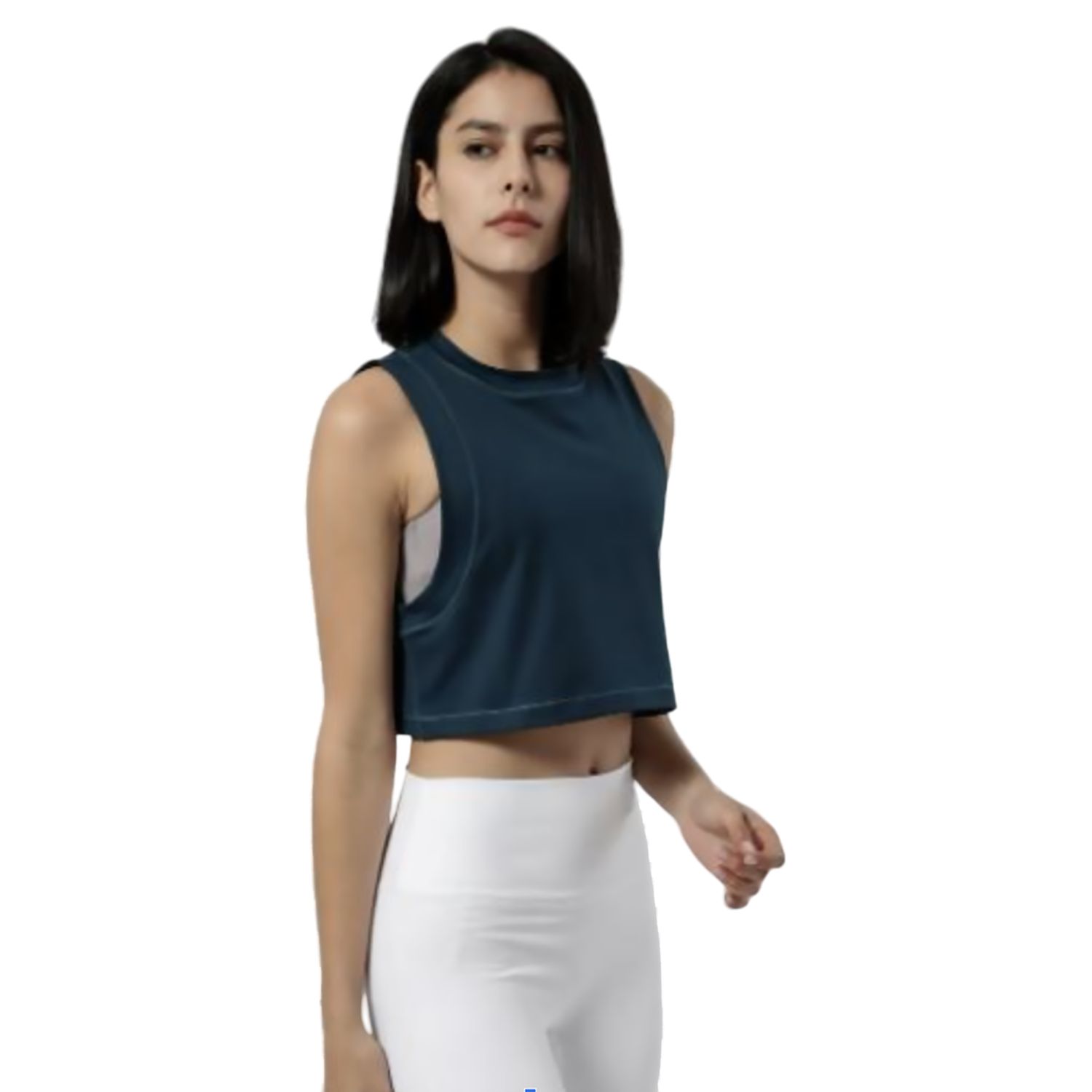 Colisco Crop Top, Slate Teal, Color: Slate Teal, Size: S