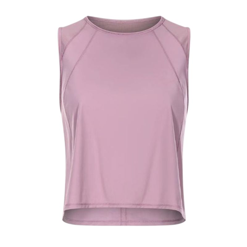 Colisco Activewear Tank Top_Pink Sheer Backed Crop Top