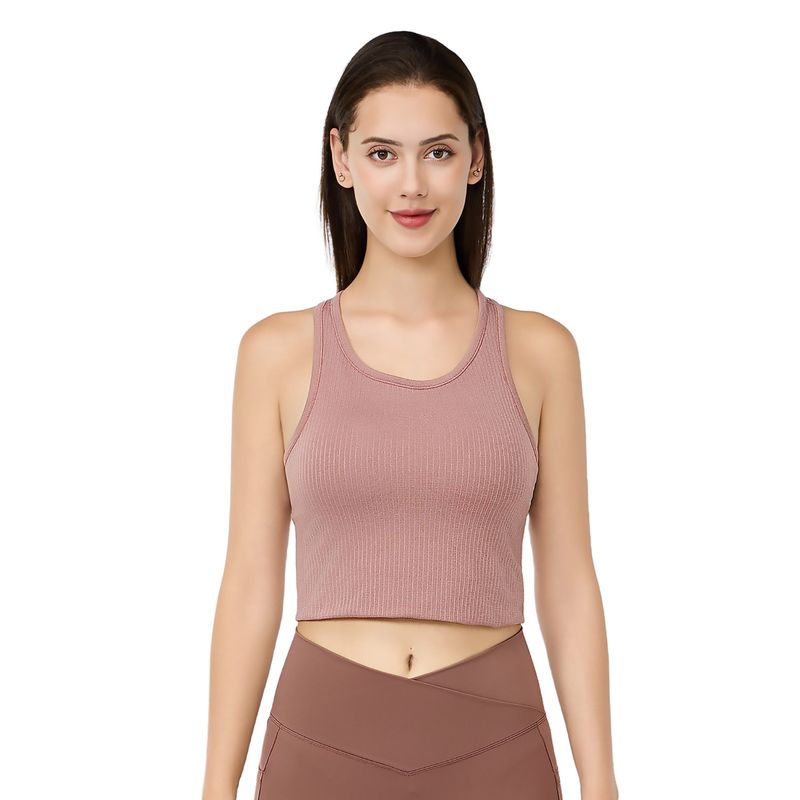 Colisco Cropped Sport Top_Dusty Rose Sport Bra Halter Top