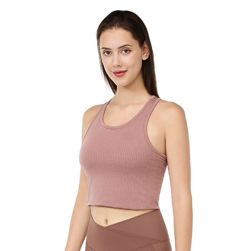 Colisco Cropped Sport Top_Dusty Rose Sport Bra Halter Top