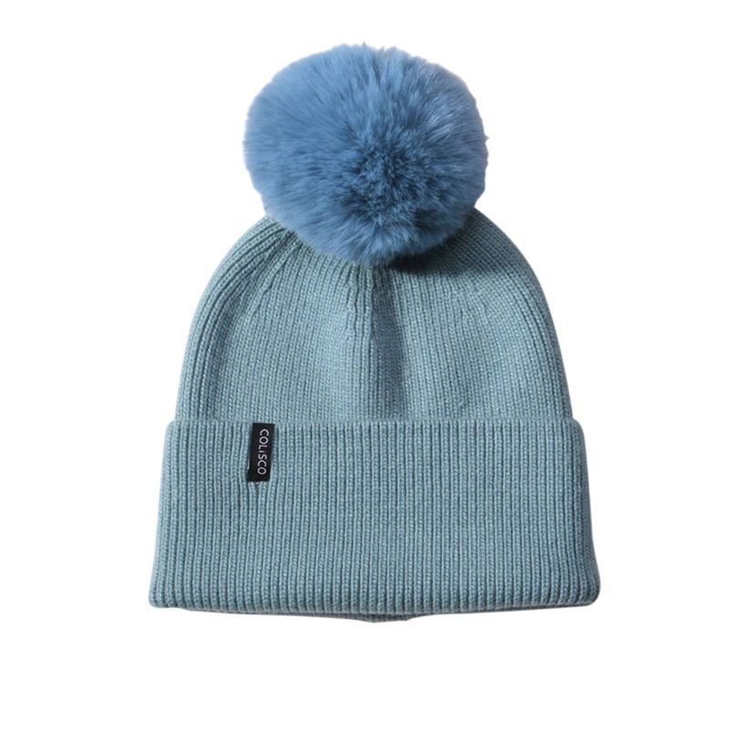 Colisco Pom Pom Beanie, Steel Blue