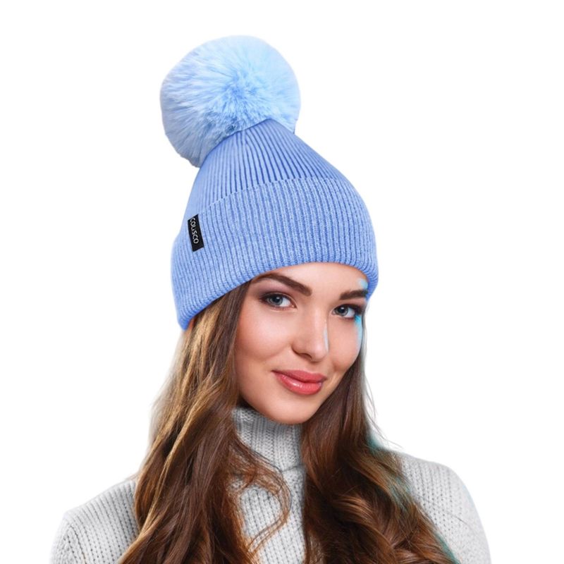 Colisco Pompom Beanies, Blue