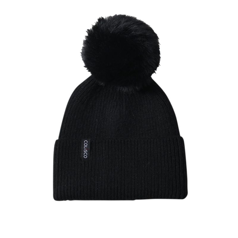 Colisco Pompom Beanie, Black