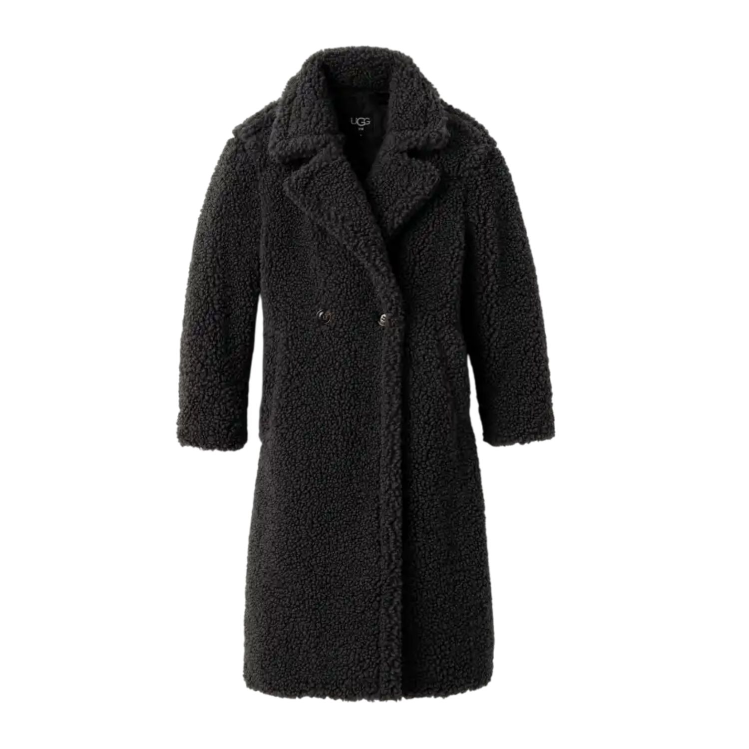 UGG  Women's Gertrude Long Teddy Coat, Color: Black, Size: XS