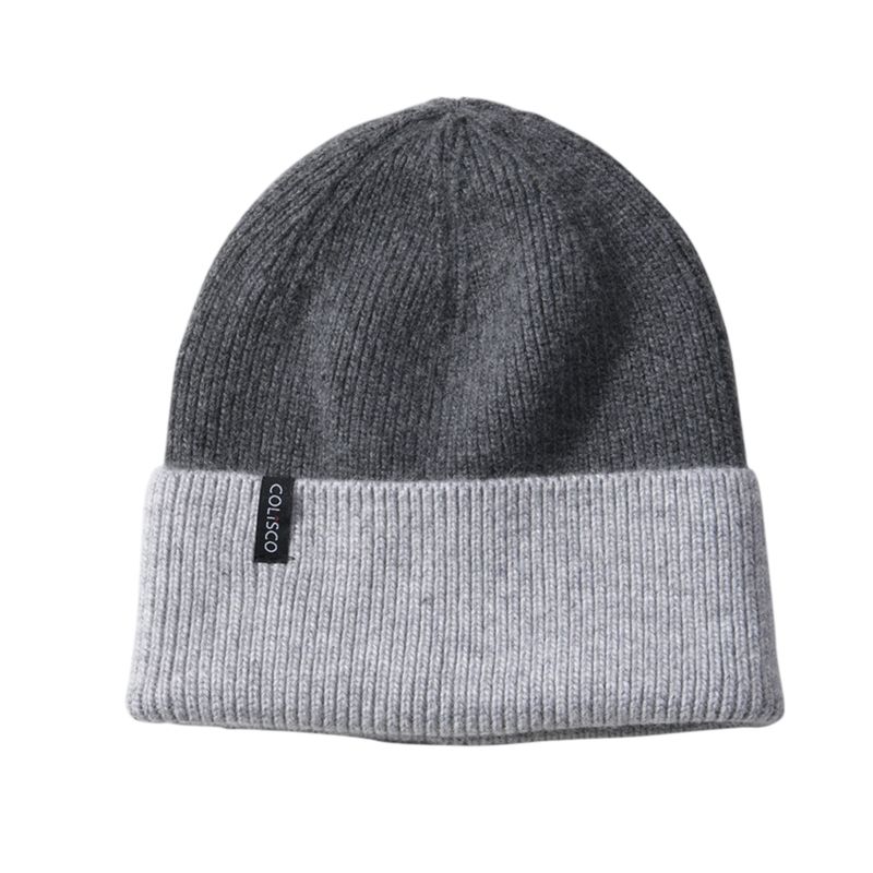 Colisco Soft Warm Cuff Beanie, Cozy Winter Knitted Beanie Hat, Light Grey/Grey