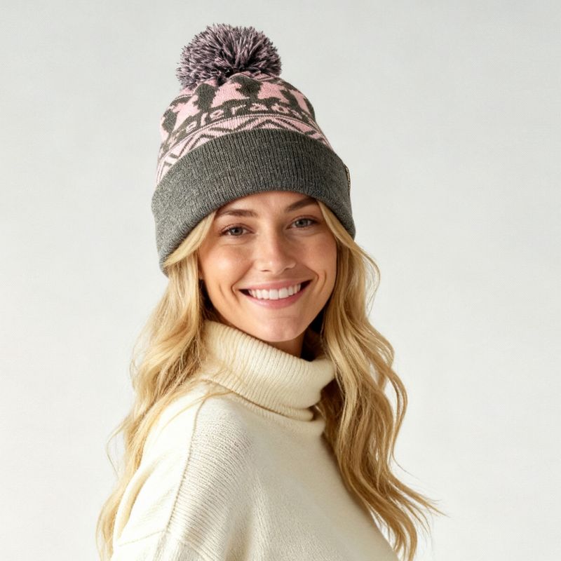 Colisco Unisex Beanie Colorado Bear Dance, Pink/Grey