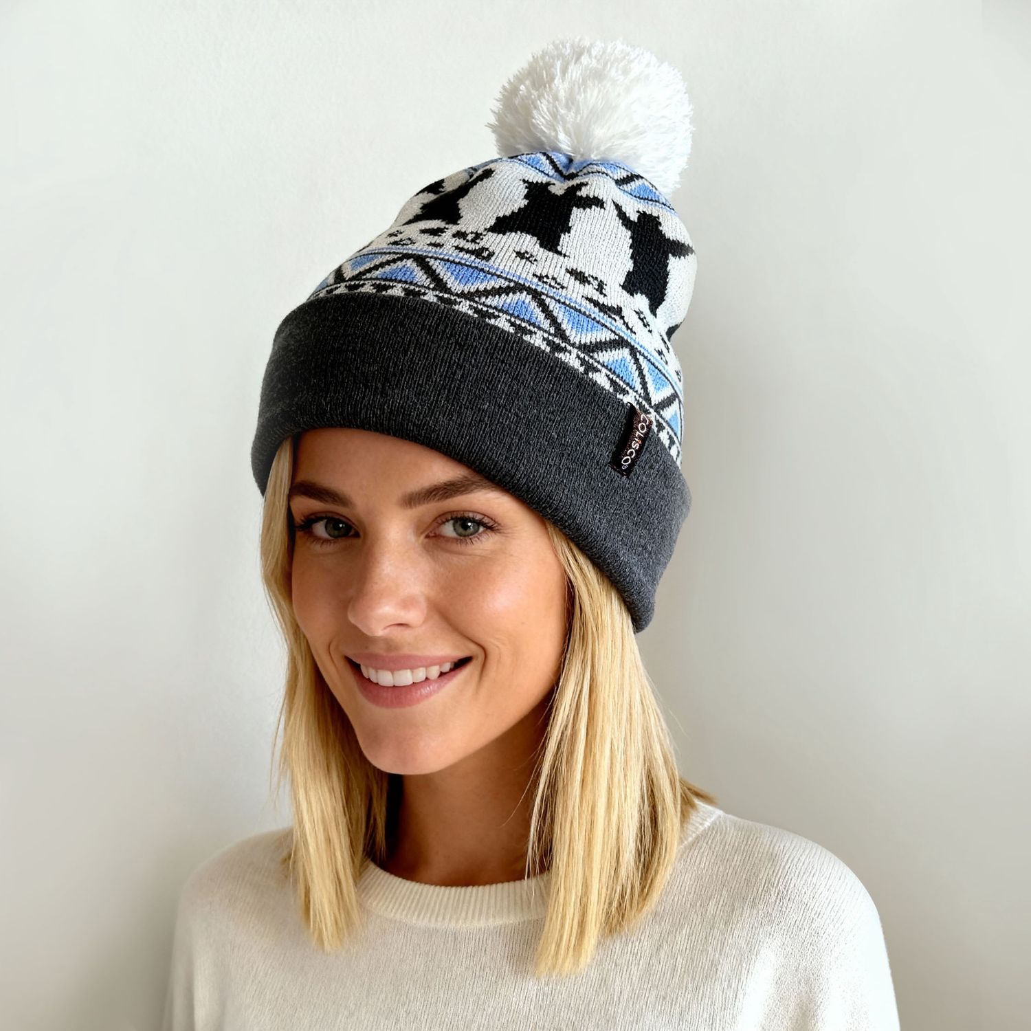 Colisco Beanie Colorado Bear Dance, Blue/Grey