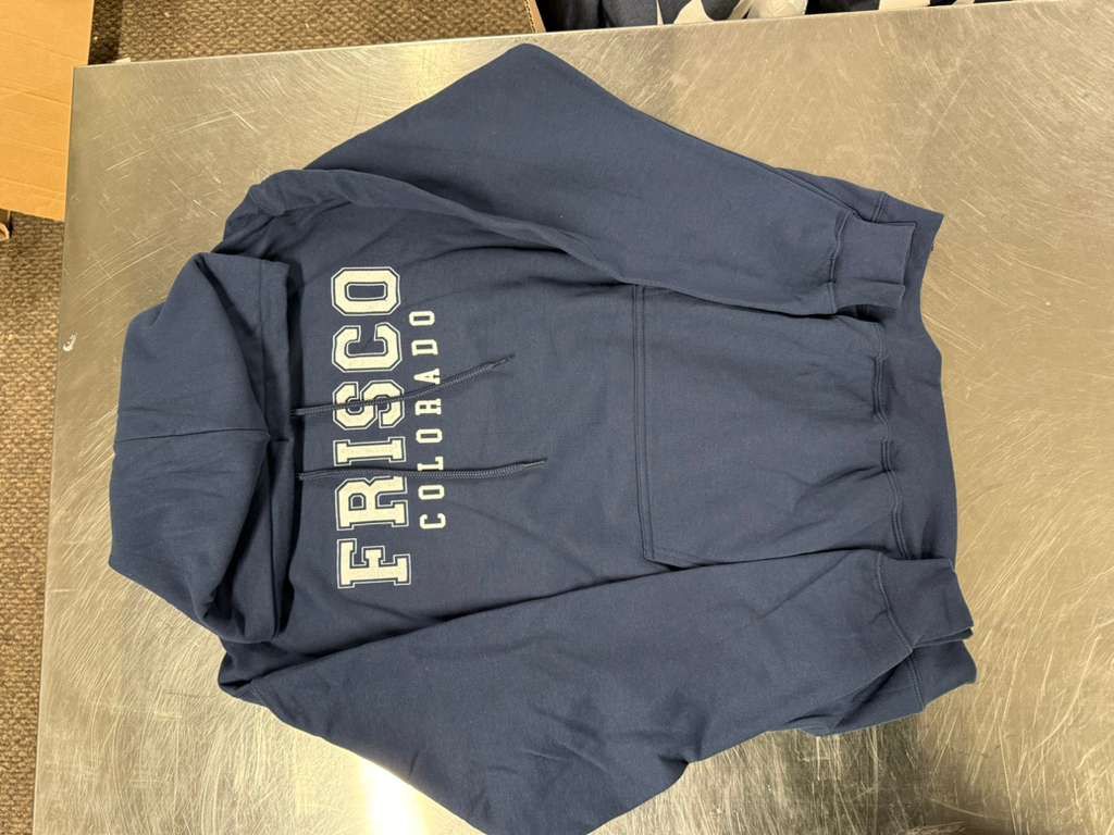 Stacked Collegiate  Hoodie, Color: Navy, Size: SM/MD