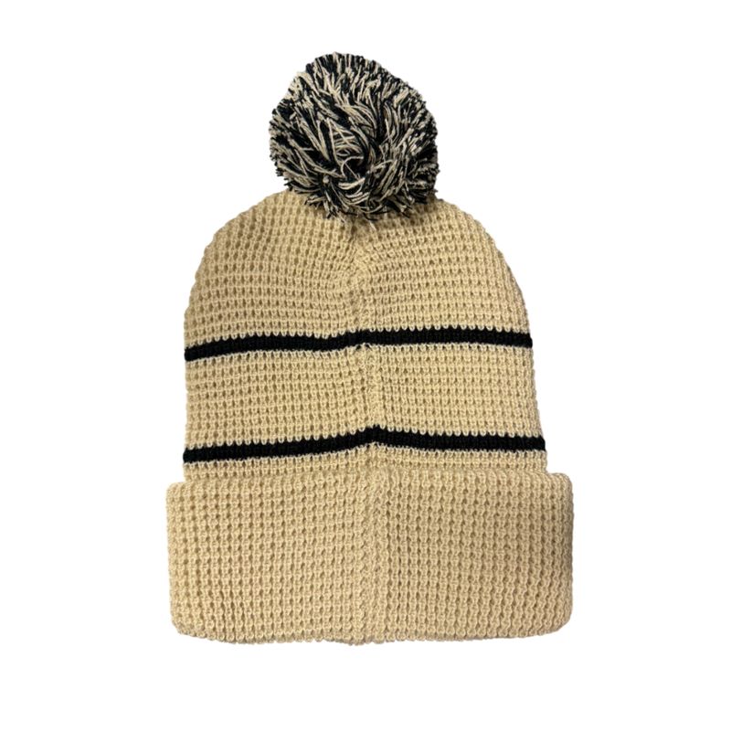 Colisco Waffle Pom Pom Beanie, Khaki/Blue