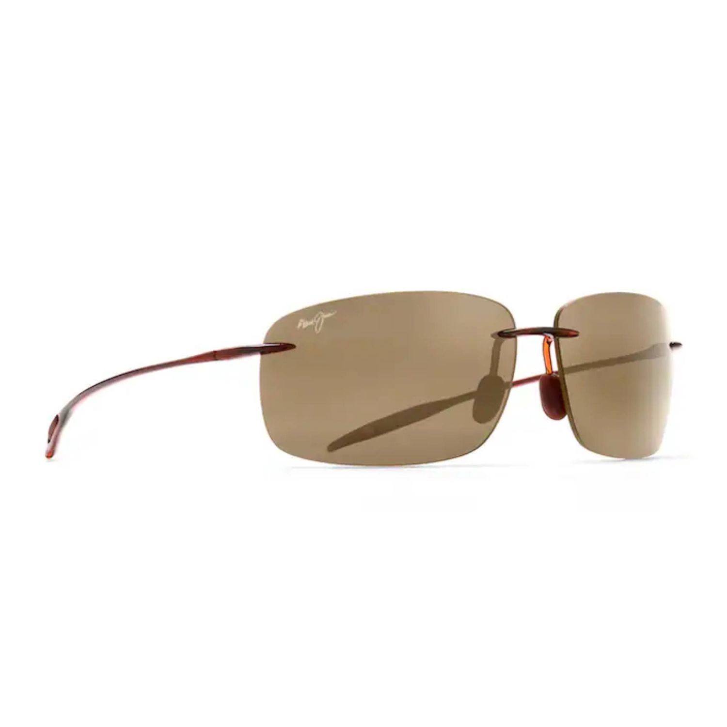 Maui Jim Breakwall Polarized Rimless Sunglasses, Color: Rootbeer/HCL Bro, Size: 63/Temple 127