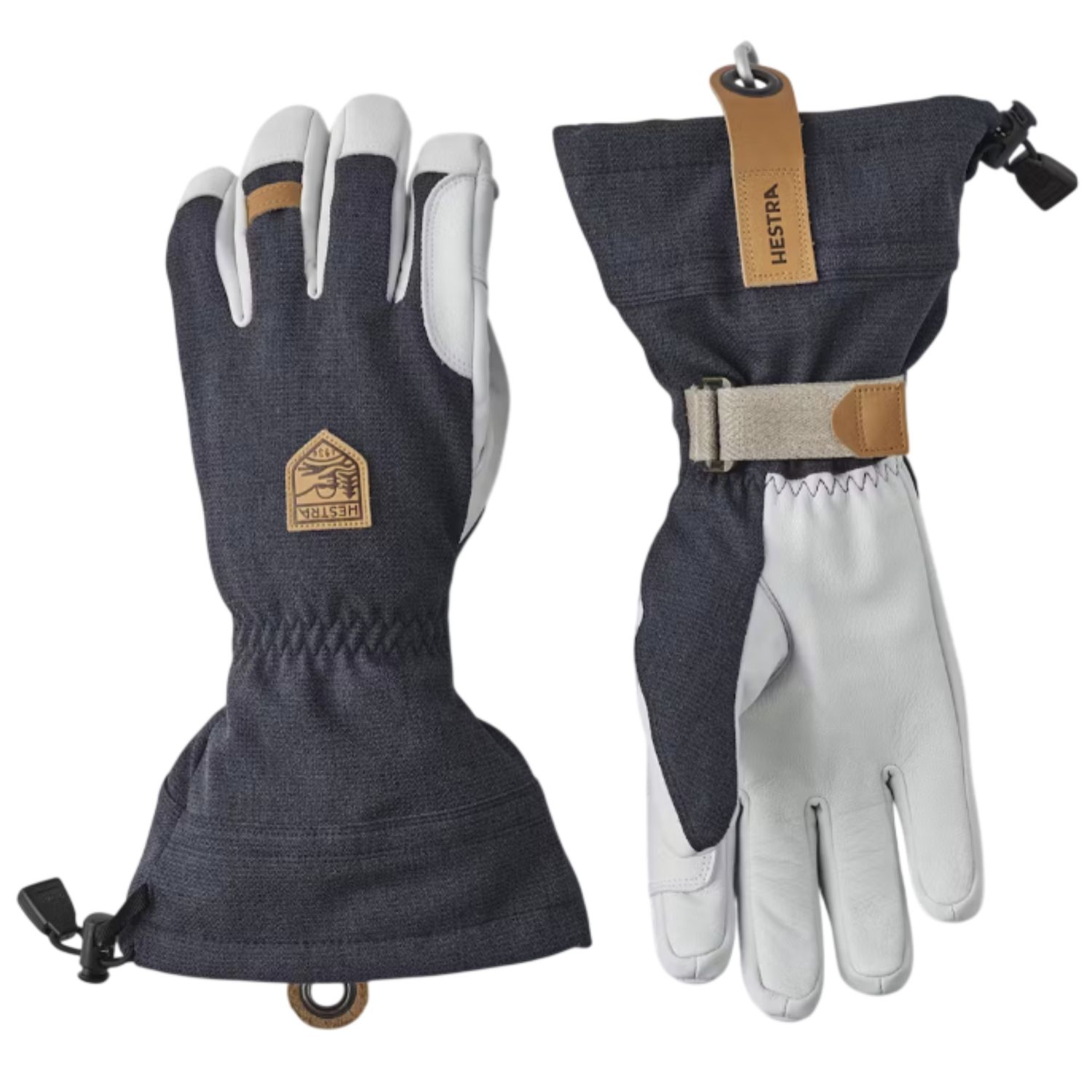 Hestra Army Leather Patrol 5-Finger Gauntlet, Color: Charcoal, Size: 6