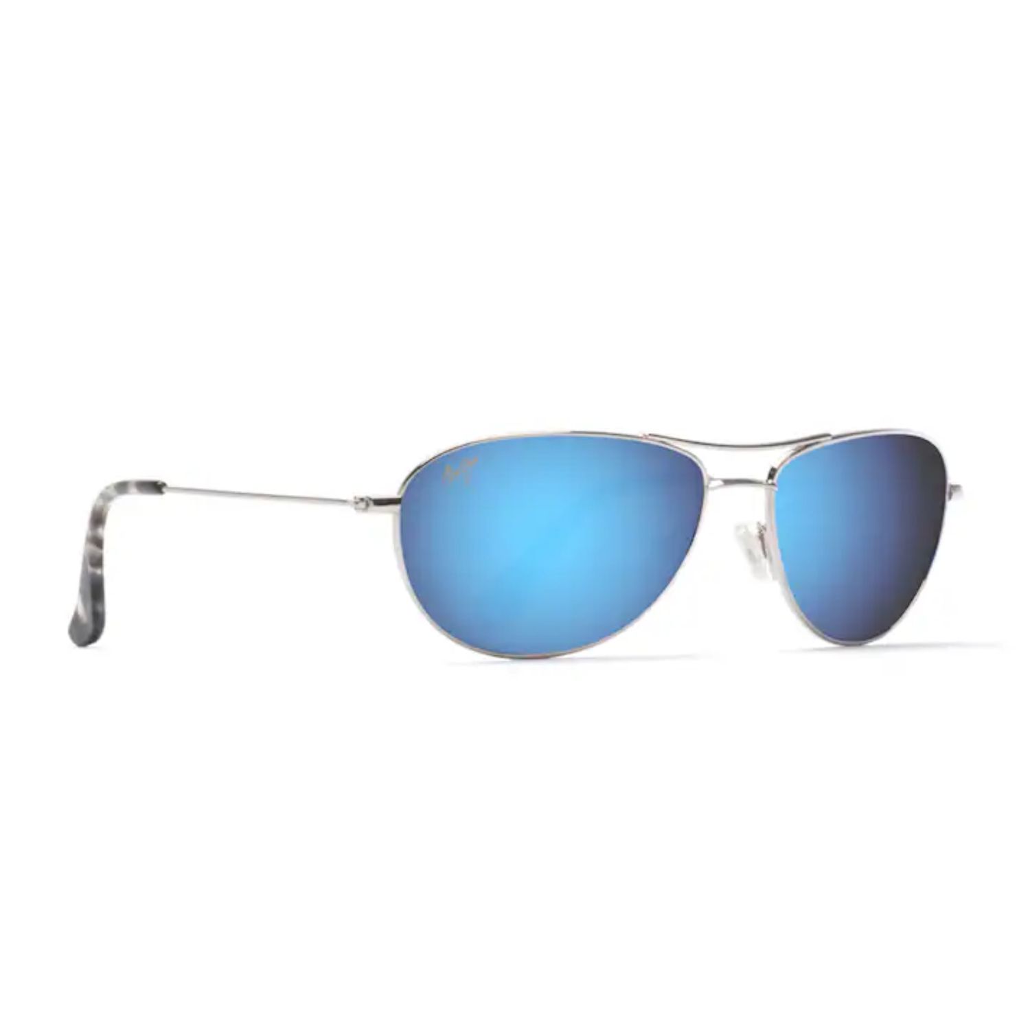Maui Jim Baby Beach Polarized Sunglasses, Color: Silver/Blue Hawa, Size: 56/Temple 120