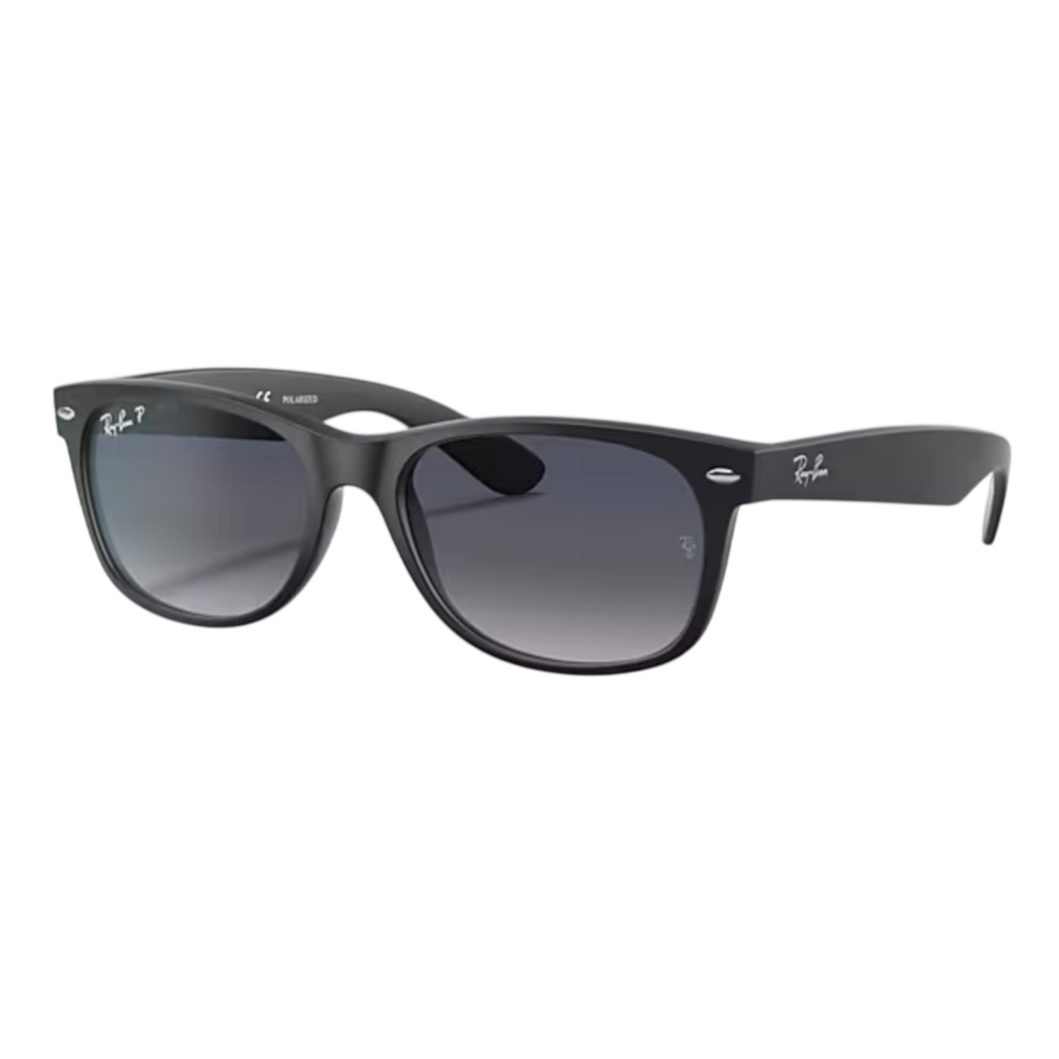 Ray-Ban New Wayfarer Sunglasses, Color: Matte Black/Blue, Size: Adjustable