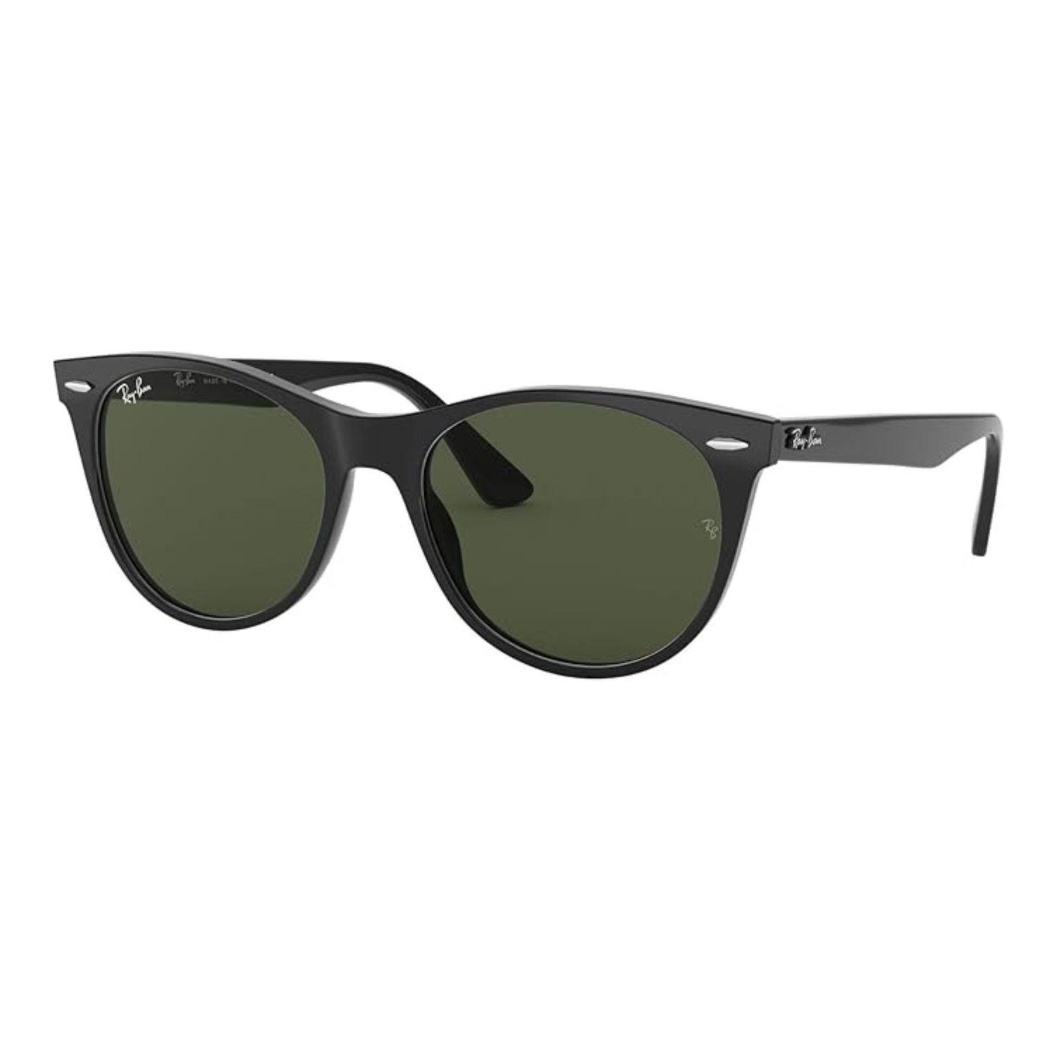 Ray Ban Wayfarer II Classic Sunglasses, Color: Black/Green, Size: Adjustable